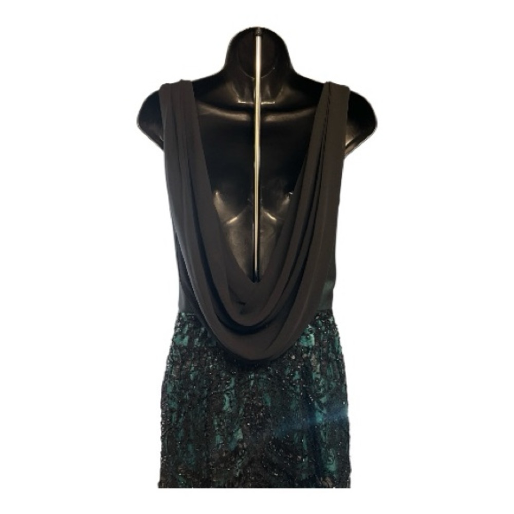 🖤 Black & Teal Beaded Cocktail Dress | Side Zipper | Elegant Evening Glam ✨ - Picture 9 of 9